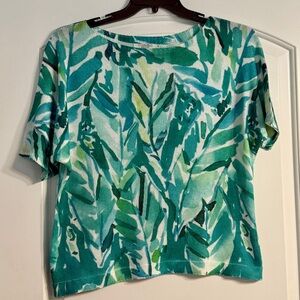 Tropical Print Women's Short Sleeve Top